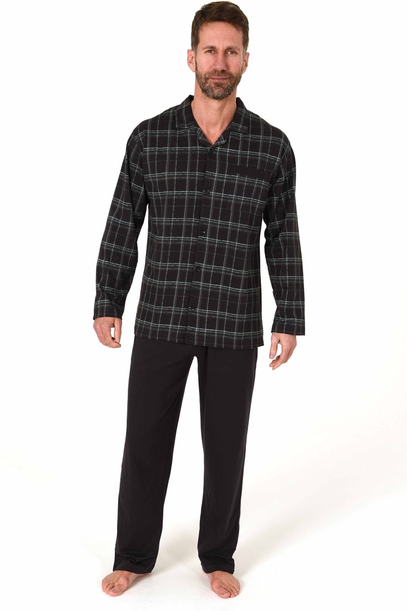 Normann heren doorknoop pyjama Trend 71284 - Grijs - L/52