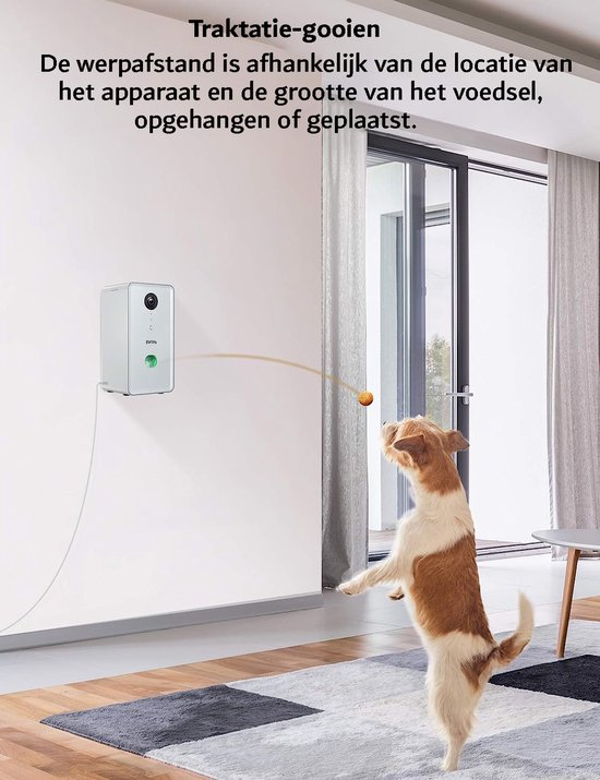 Beveiligingscamera - Huisdier Camera - Babyfoon - Honden Camera - Pet Cam - 1080p Full HD - Wifi - Bluetooth - 2-weg Audio - Nachtmodus - Bewegingsregistratie - Blaf Waarschuwing - Lekkernij Uitgave - Met App - Huisbeveiliging — afbeelding 5