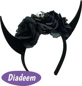 Duivel Hoorntjes - Zwart - Haarband - Duivel Diadeem - Halloween Accessoires - Tiara - Voor Duivel Kostuum