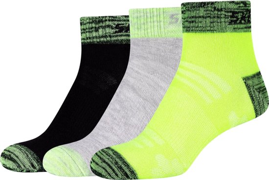 Skechers 3PPK Men Mesh Ventilation Quarter Socks SK42025-7400, voor een jongen, Geel, Sokken, maat: 23-26