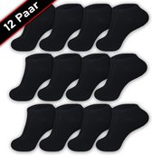 Blacktag - Enkelsokken - Sokken - Sneakersokken - Maat 36/40 - 12 Paar - Zwart - Katoen