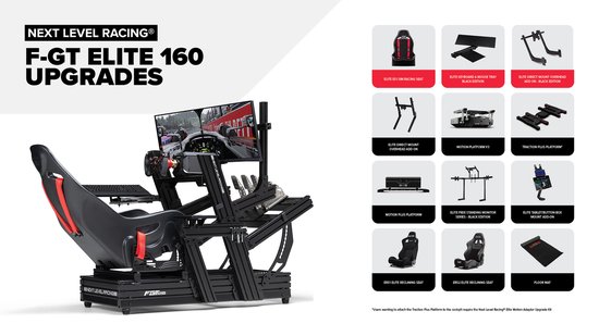 Next Level Racing Elite 160 - Simulator Cockpit - Wheel Plate Edition - Zwart van Next Level Racing — afbeelding 3