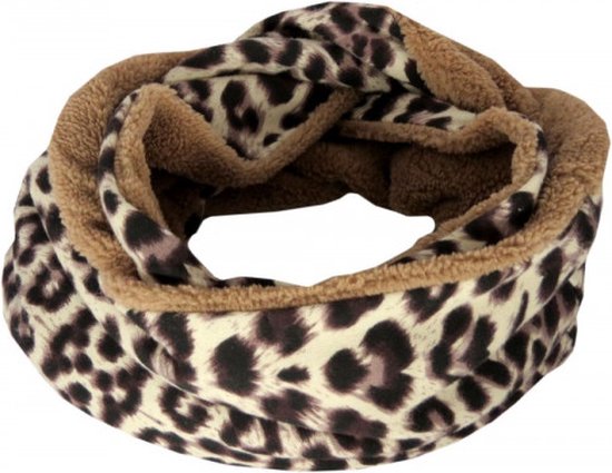 Fleece Colsjaal Dames - Panter Donker - Infinity Scarf