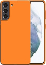 Smartphonica Siliconen hoesje voor Samsung Galaxy S21 Plus case met zachte binnenkant - Oranje / Back Cover geschikt voor Samsung Galaxy S21 Plus