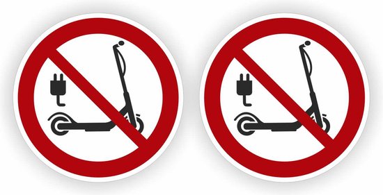 Placement de Trottinettes électriques interdit lot de 2 autocollants