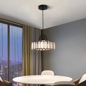 LuxiLamps - Kristallen Hanglamp - Kroonluchter - Zwart - 25 cm - Crystal Led Lamp - Plafoniere