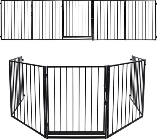 Opvouwbare box, met deur en activiteitsplaat, veiligheidsbarrière