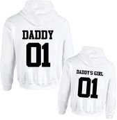 Hoodie set voor vader en dochter-Daddy en Girl 01-Cadeau voor vader en dochter-Heren Maat M Kind Maat 134/140