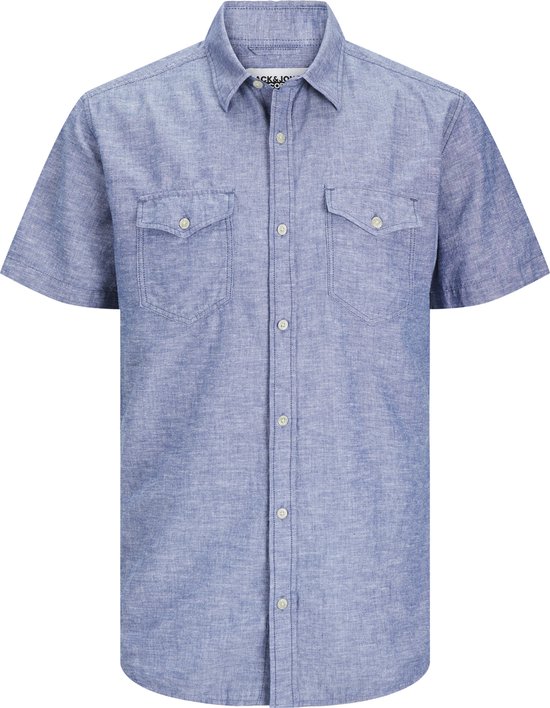 JACK&JONES JCOSHERIDAN LINEN BLEND SHIRT SS Heren Overhemd - Maat S