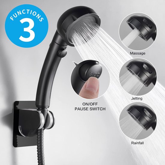 Pommeau de Douche à Haute Pression économie d'eau, Douchette Douche Salle  de Bain Réglable à 6 Modes, Pommeau de Douche Anti Calcaire avec arret