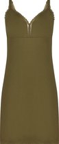 Ten Cate Dames Secrets Modal Jurk V-Neck Lace Olive Green L