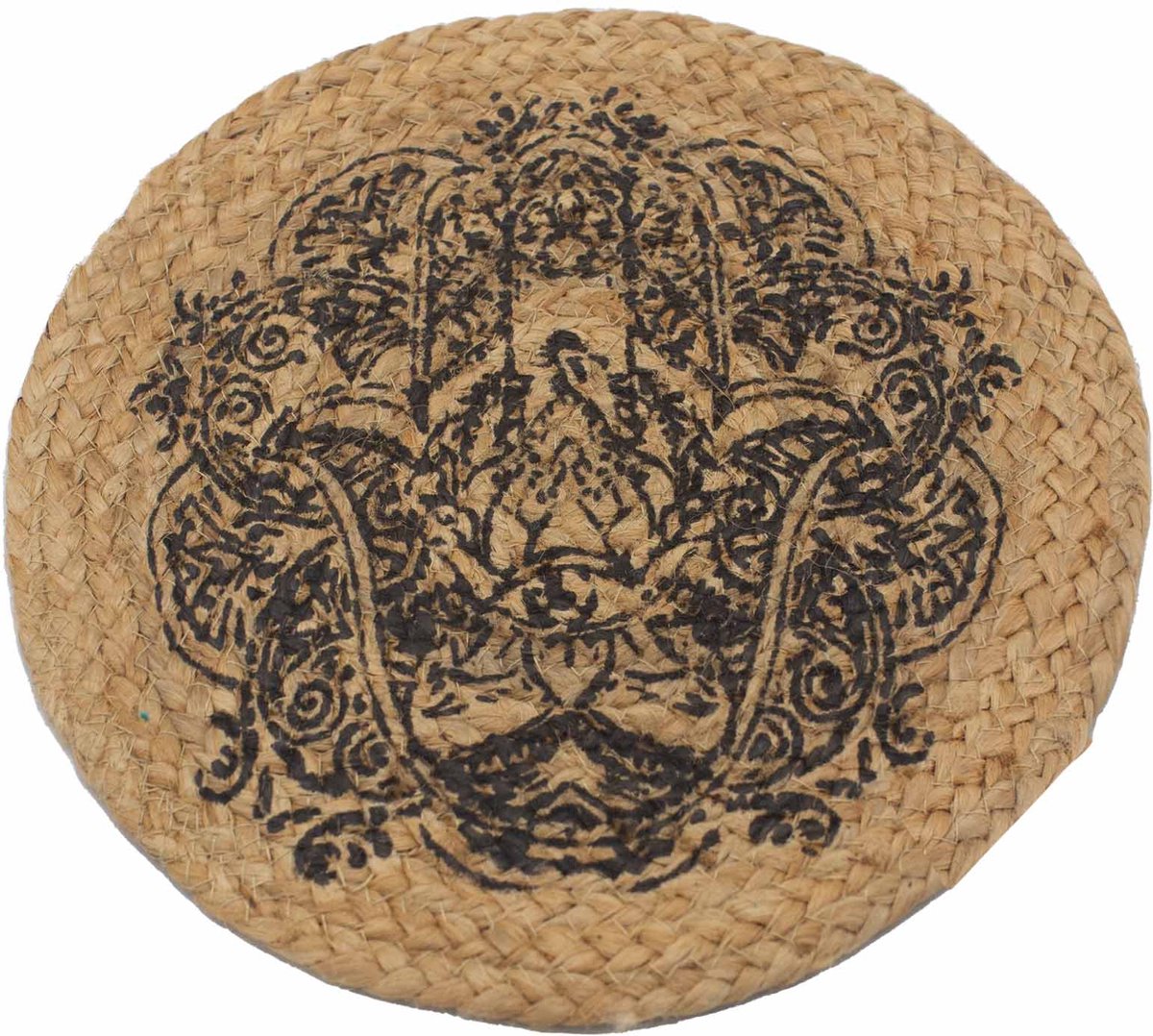 4x Natuurlijke Placemat - Jute - 30cm - Hamsa Print
