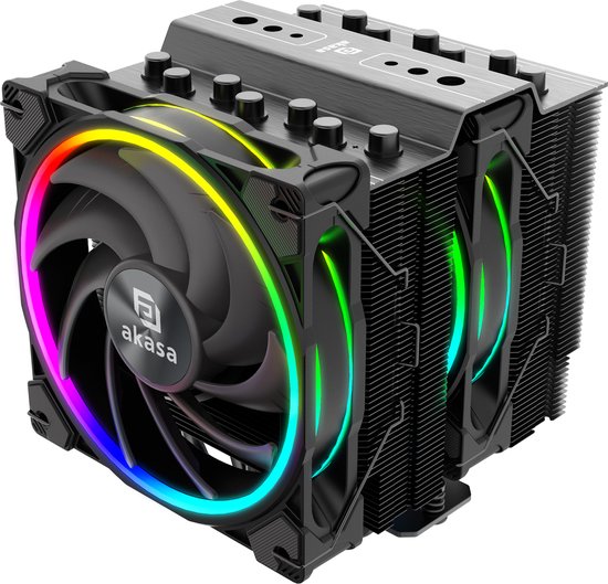 Akasa SOHO H7, Premium Dual Tower 7-Heatpipe CPU Cooler with Addressable RGB