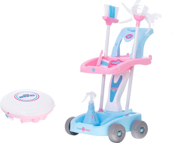 CHARIOT DE NETTOYAGE JOUET AVEC SEAU A VADROUILLE ACCESSOIRES POUR JEUX D' ENFANTS