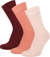 Apollo - Kleurrijke dames sokken - Multi Roze - 3-Pak - Maat 35/42 - Damessokken maat 35 38 - Damessokken maat 39 42 - Sokken Dames - Sokken Dames 39 42 - Multipack sokken