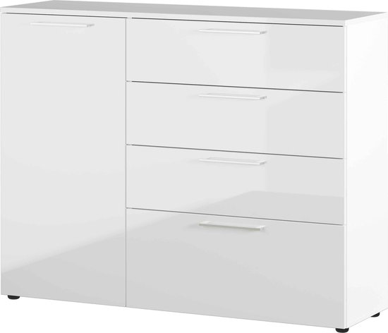 Licht dressoir / ladekast met drie laden Vladim 01, kleur: wit / mat