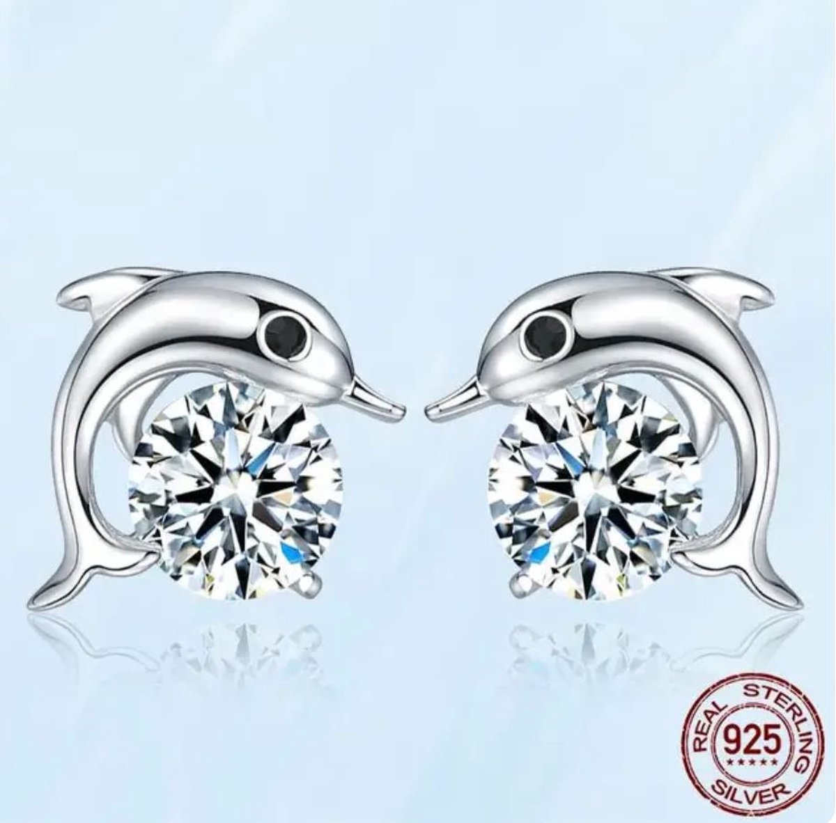 Oorbellen dolfijnen sterling zilver925