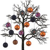 16 stuks onbreekbare halloweenballen met pompoen, brutale decoratieve Halloween kerstballen om op te hangen, voor Halloween-decoraties