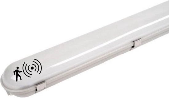 LED Batten armatuur met sensor | 150cm | 55W | Waterdicht - 4500K - Naturel Wit (845)