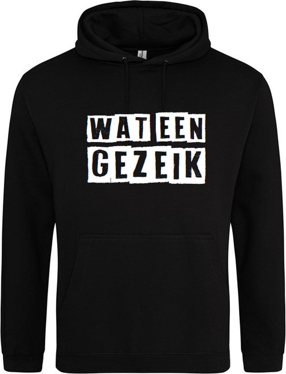 Wat een gezeik | Hoodie | Sweater | Capuchon | Trui | Hooded | Print | Wat een gezeik | Feest | Carnaval | Party | Zwart | Maat L