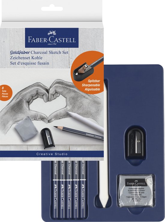 Foto: Faber castell houtskoolset 8 delig fc 114006