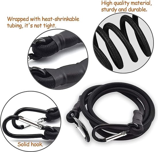 Spanlijnen, rubberen spanners, spanbanden fietsendrager, 4 stuks
