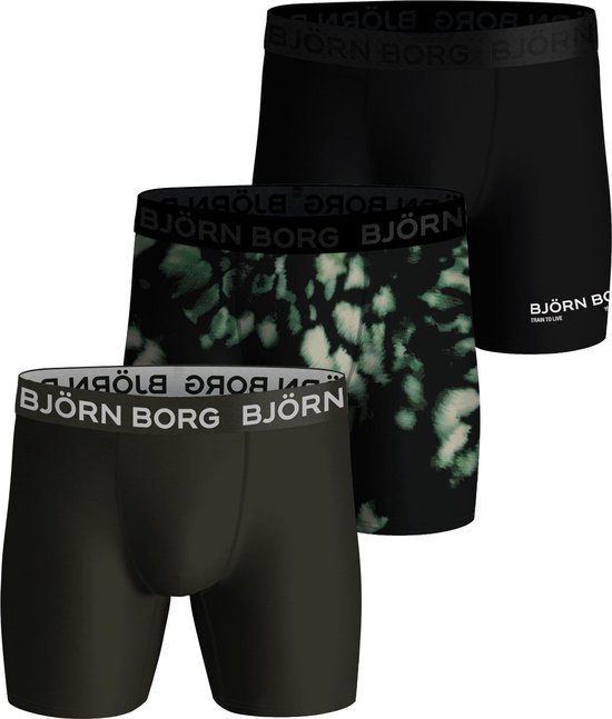 Björn Borg Performance boxers - microfiber heren boxers lange pijpen (3-pack) - multicolor - Maat: L