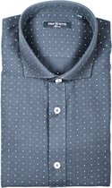 Pre End heren overhemd - heren blouse - lange mouw - 100506 - Gunther - blauwe print - maat M