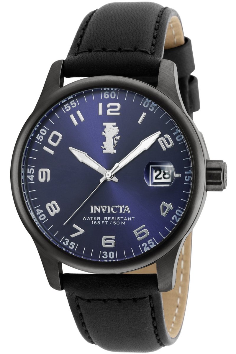 Invicta I-Force 21395 Heren Horloge - Waterdicht - Analoog - Quartz Uurwerk - Roestvrij Staal met blauwe Wijzerplaat - 44mm