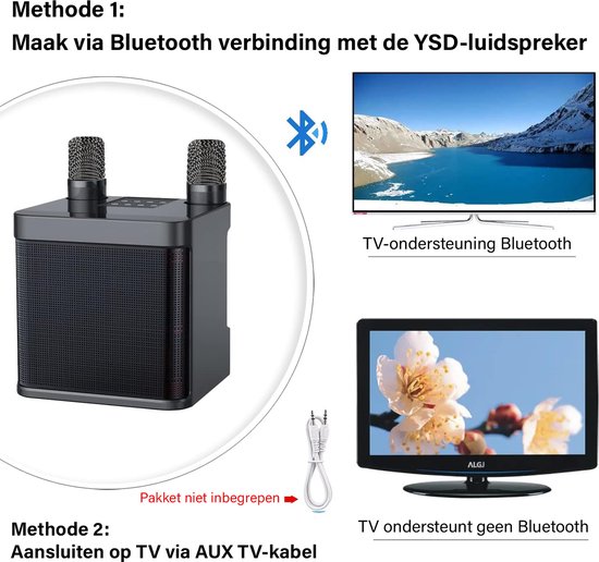 Karaoke - Microfoon - Karaoke set - Draadloze Bluetooth Party Speaker - 2 Microfoons - Draadloos van Aigostar — afbeelding 3