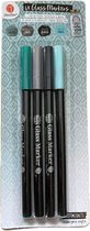 Glasstiften Porseleinstiften 4 kleuren Groen, Grijs, Zwart en Mint