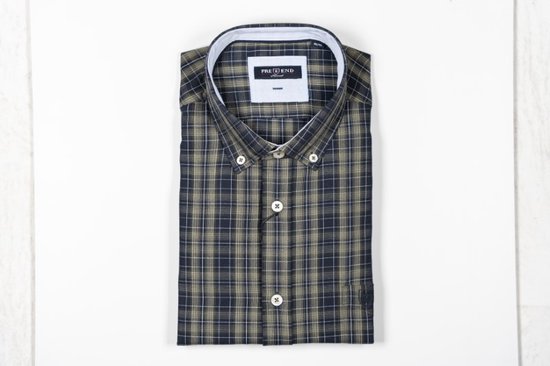 Pre End heren overhemd - heren blouse - lange mouw - 100507 - Rome - groene ruit - maat XL