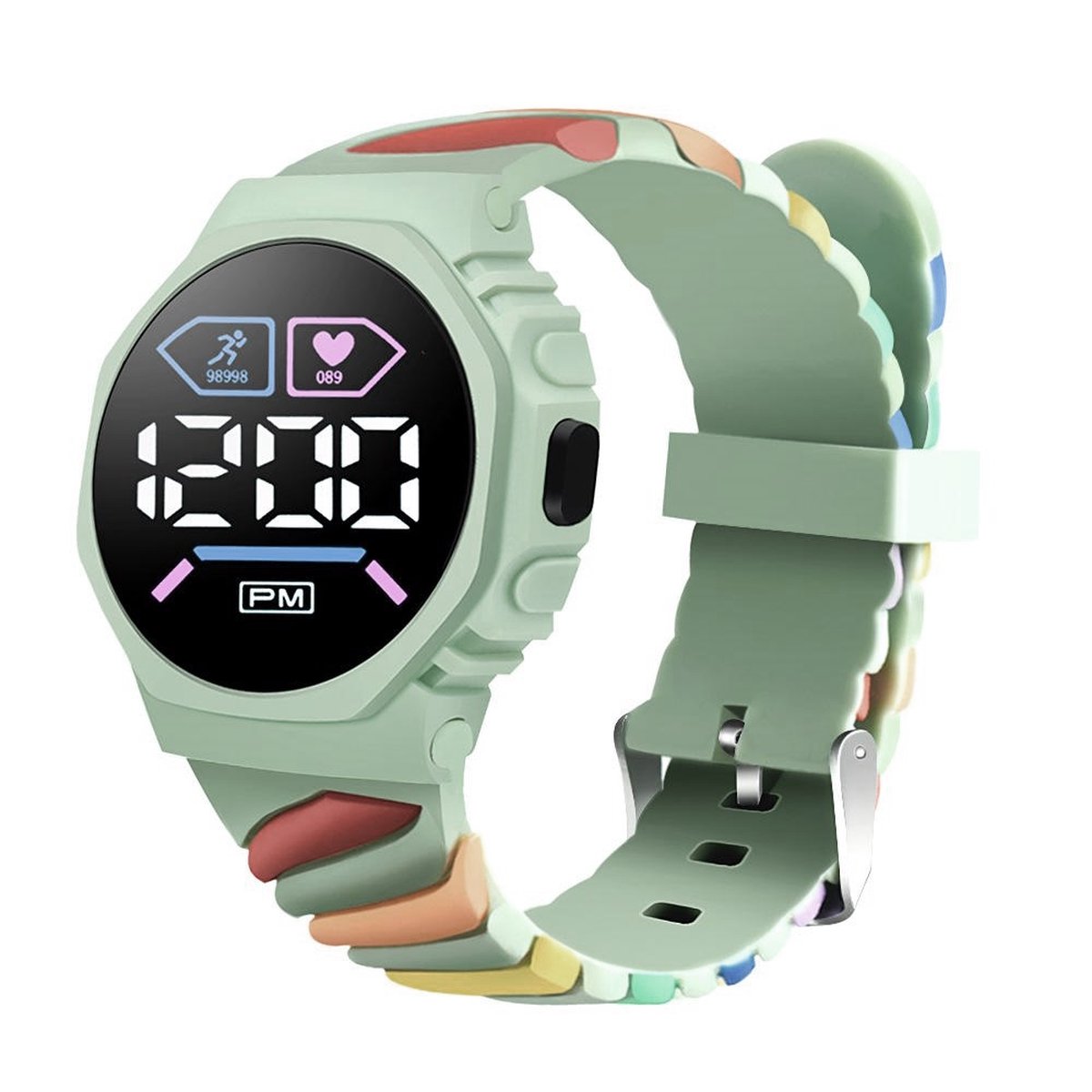 Swirl Digital Horloge - Groen | Ø 37 mm | Siliconen | Fashion Favorite