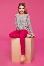Woody pyjama meisjes/dames - multicolor gestreept - kalkoen - 232-10-PLG-S/908 - maat 152