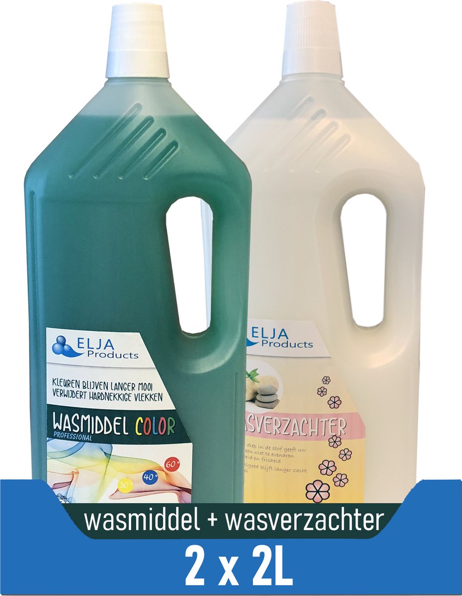 Voordeelverpakking | Wasmiddel + Wasverzachter | 2 x 2L
