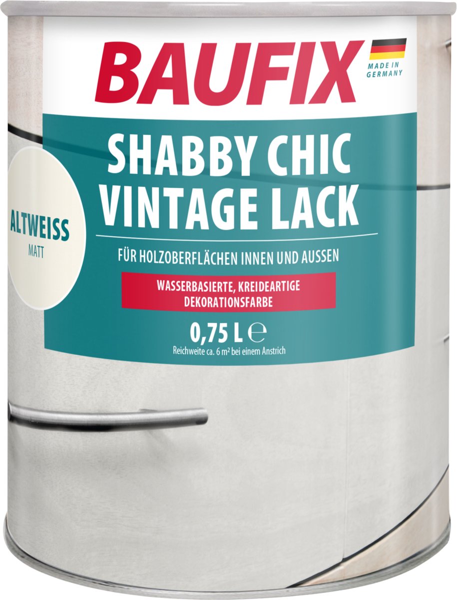BAUFIX Shabby Chic Vintage lak oud wit 0,75 Liter
