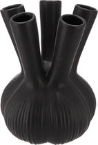Vase noir - Vase tulipe - Vase corne - 20 x 25 cm (grand) - Vase fleuri - Vase - Fleurs Natuurlijk Bloemen