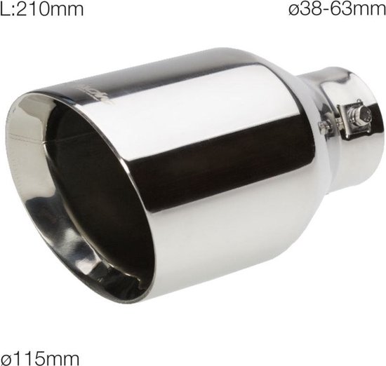 Enjoliveur Échappement Simoni Racing - Tip Ti Grise - Ø114mm X L210mm - Montage 60mm - Style Sport