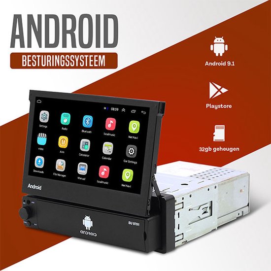 Boscer® 1Din Autoradio - Android 9.1 - 2+32GB - Navigatiesysteem - 7' HD  klapscherm -... | bol.