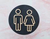 WC pictogram deurbordje - Toiletbord - Man vrouw WC Bordje - Heren Dames WC aanduiding