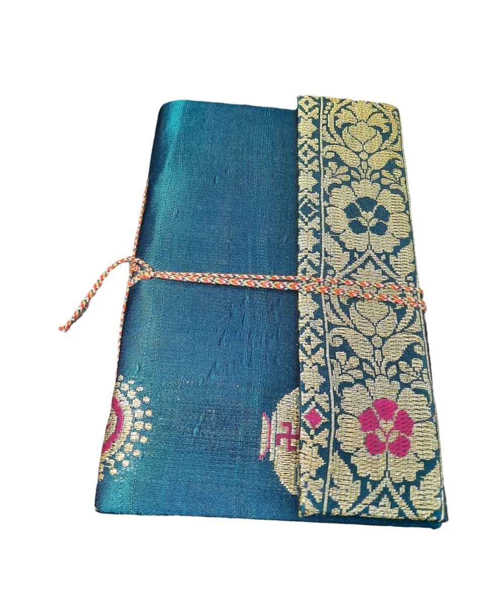 Furnilux - Handgemaakt gebonden dagboek -Vintage Notebook - Notitieboekje van zijdestof