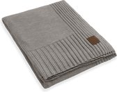 Knit Factory Uni Gebreid Plaid XL - Woondeken - plaid - Wollen deken - Kleed - Iced Clay - 195x225 cm