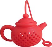 Sachet à thé en Siliconen - forme théière - Infuseur à Thee - sachet de thé - Rouge