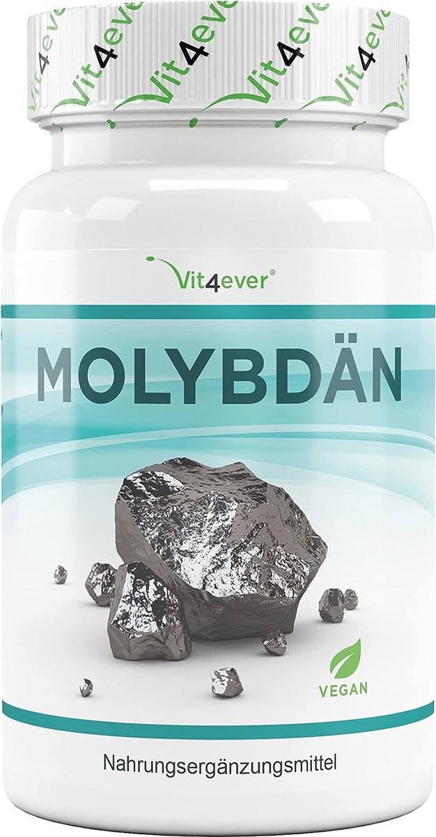 Goedkoopste Vit4ever - Molybdeen - 150 µg - 365 tabletten voor één jaar - Zuiver Natriummolybdaat - Essentieel Sporenelement - Hooggedoseerd - Veganistisch