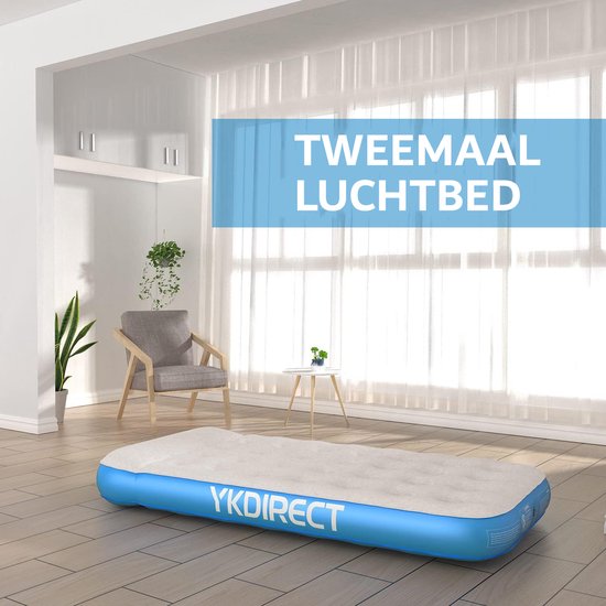ML-Design luchtbed voor 2 personen, 203x157x47 cm, zelfopblazend