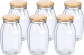 Zeller Voorraadpotten/bewaarpotten - 6x - 1.85L - glas - met beugelsluiting - D13 x H23 cm