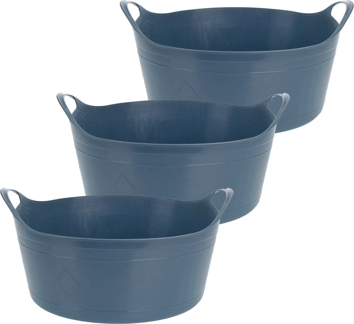 Goedkoopste Excellent Houseware Flexibele emmer - 3x - blauw - 15 liter - kunststof - 39 x 17 cm