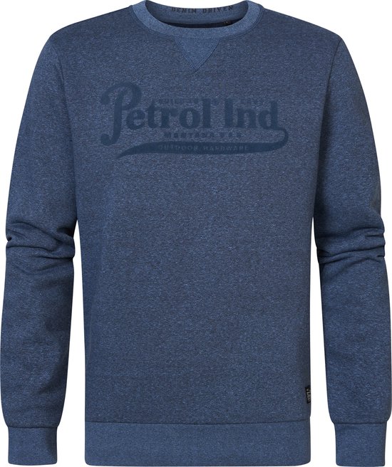 Petrol Industries - Heren Gemêleerde Sweater Marshall - Blauw - Maat M