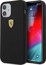 Ferrari SF Silicone Back Case - Geschikt voor Apple iPhone 12 Mini (5.4") - Zwart