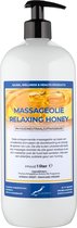 Massageolie Relaxing Honey 1 liter met gratis pomp - 100% natuurlijk - biologisch en koud geperst